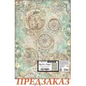 Рисовая бумага Stamperia для творчества DFSAJB007 "Часы и розы", 50х70 см